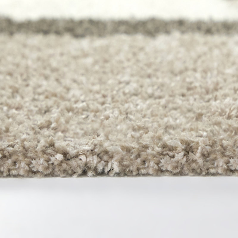 Selene Green Modern Shag Area Rug, Rectangle 5'3" x 7'
