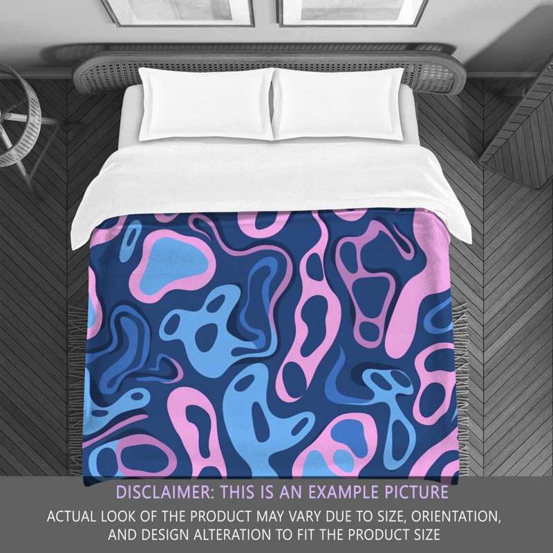 Funky Bedding, Twin Comforter, Blue/Pink Abstract