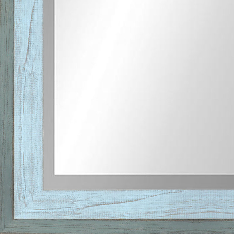 Bois naturel, 32,5 po x 26,5 po, Gris / bleu ciel
