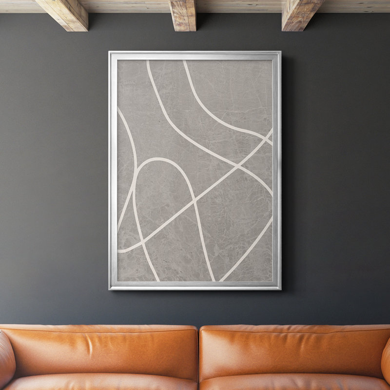 Fissures I " Fissures I " Painting Print, 36.5" H x 26.5" W x 1" D, Silver