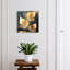 Key box, Opens to the left, 30x30x5, White, Leaves on a dark background, sophisticated and elegant, 