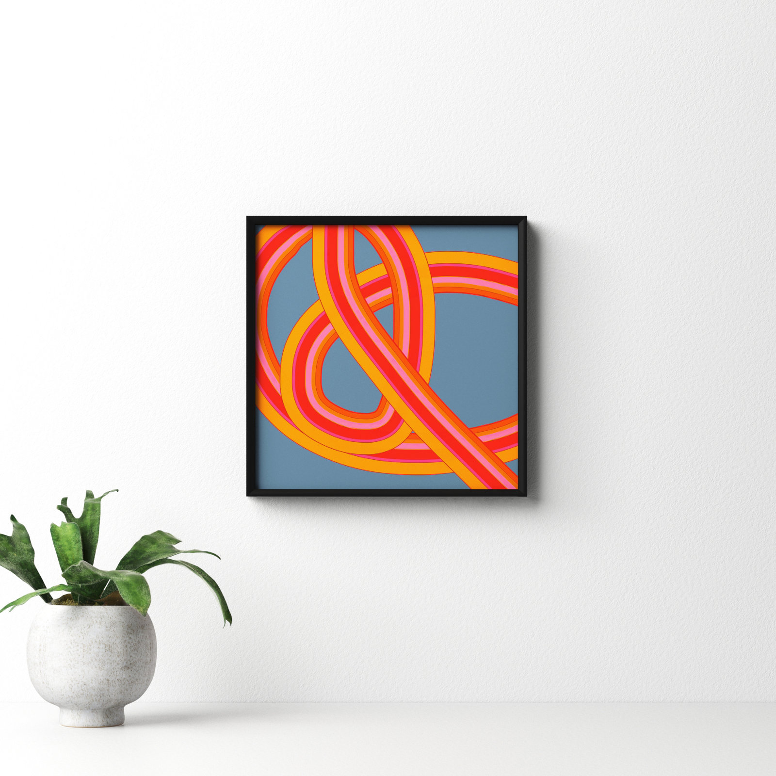 Twist Series I "Hawaiian Twist" Print, Black, 16" H x 16" W x 1.25" D