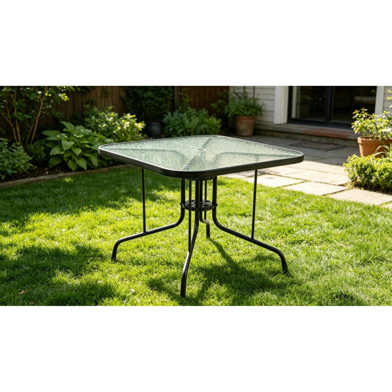 Tables de patio modernes, salle à manger en acier trempé de 35 pouces pour la cour arrière