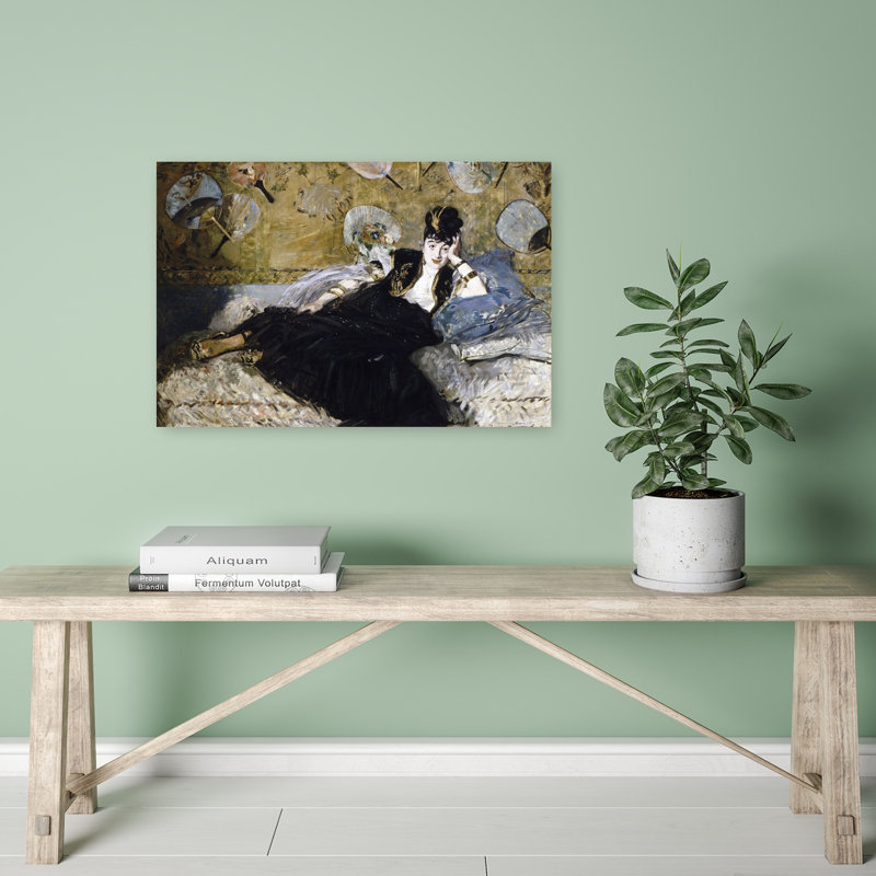 The Lady With Fans Classic Contemporary Wall Art Print by Edouard Manet - Wrapped Canvas Print, 40.64cm H x 60.96cm W