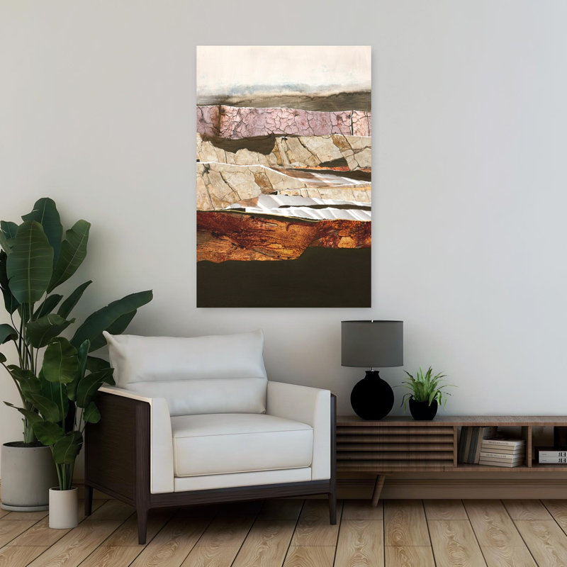 Élément terre, paysage abstrait contemporain, art naturel, H 36 po x l 24 po