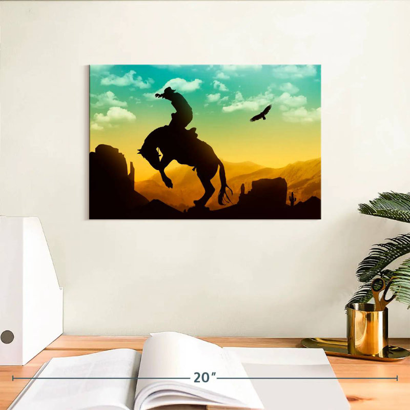 Lelar Eagle And Cowboy, 8" H x 12" W