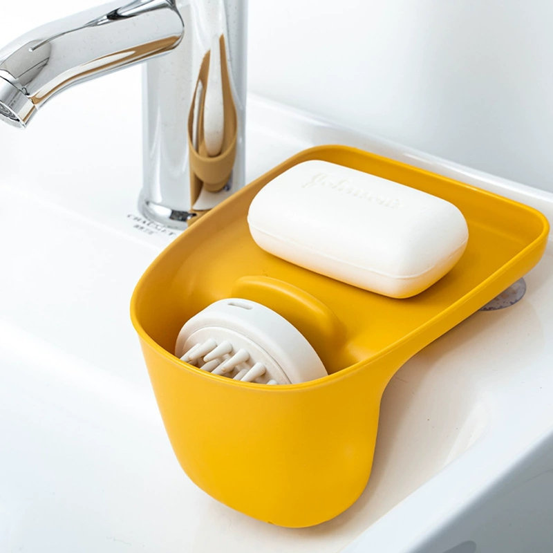 Porte-éponge pour cuisine avec porte-baguettes, Jaune
