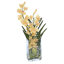 Yellow Cymbidium Orchids With Honeycomb In Tall Glass Rectangle