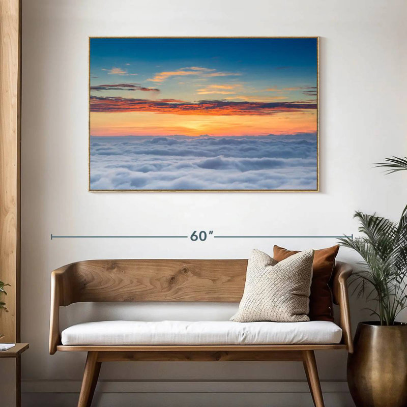 Sunscape Cloudscape, Cadre flottant en bois naturel, 46 po x 31 po