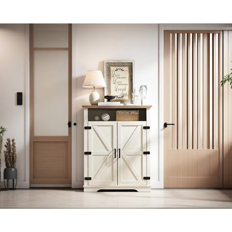 Rangement pour 6 chaussures - 13,69 po Largeur Blanc + chêne Armoire d'utilisation de l'espace 8,86 Hauteur du colis