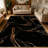 1PC Black Gold Fluid Marble Vein area rugs for Living Room, Soft and Comfortable, Suitable for all seasons, easy-to-maintain, machine washable Indoor floor mat, Under Table Farmhouse suitable for Dining Room, Bedroom, Entryway, Kitchen, Home Office,-129870816
