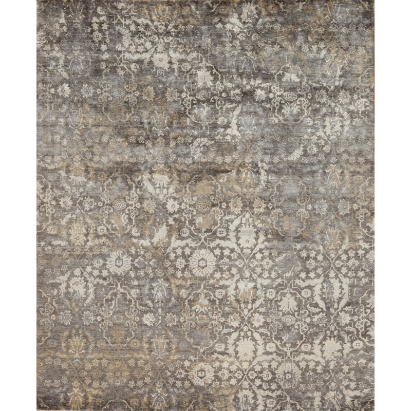 European Hand Knotted Wool Area Rug, Rectangle 8' x 10'
