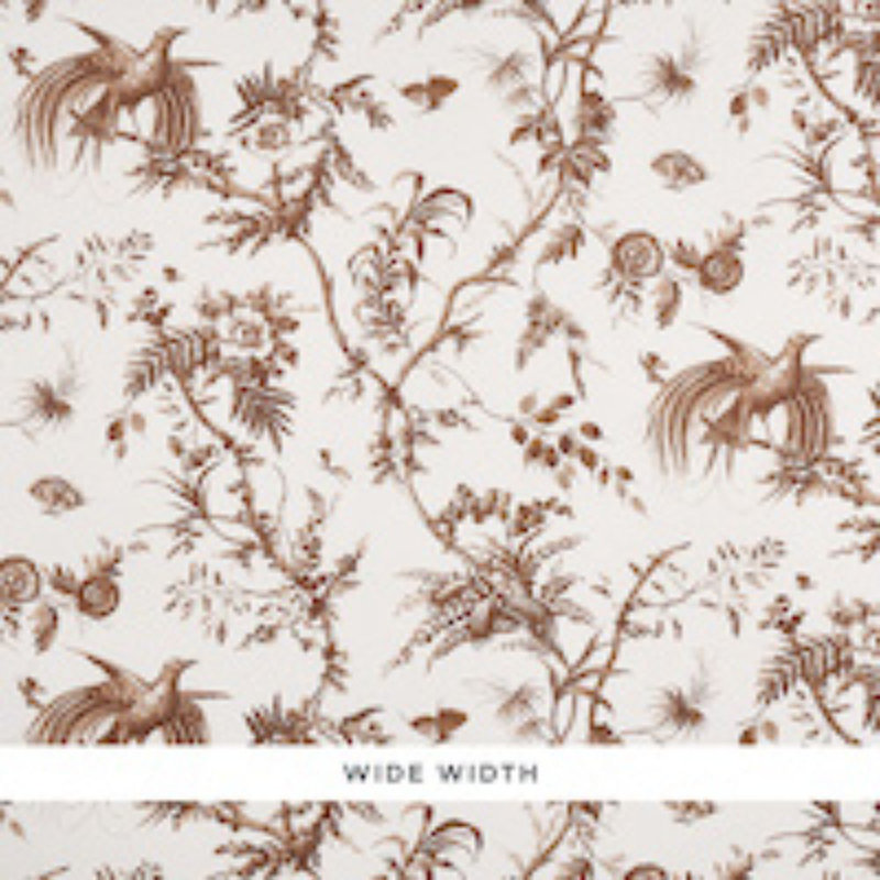 Schumacher x Jill Lasersohn Toile De La Prairie Wallpaper, Brown