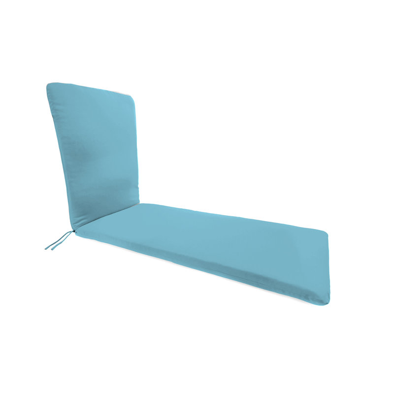 74" x 22" Outdoor Chaise Lounge Cushion with Ties and Loop, Light Blue