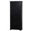 Grande armoire de rangement noire avec portes - planche, assemblage facile, tablette réglable pour l'organisation de la salle de bain