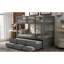 Lit superposé simple gris avec stabilisateur et rail, lit gigogne 3 tiroirs pour l'accessoire de chambre à coucher, 3 chambres, chambre d'amis, article à motif