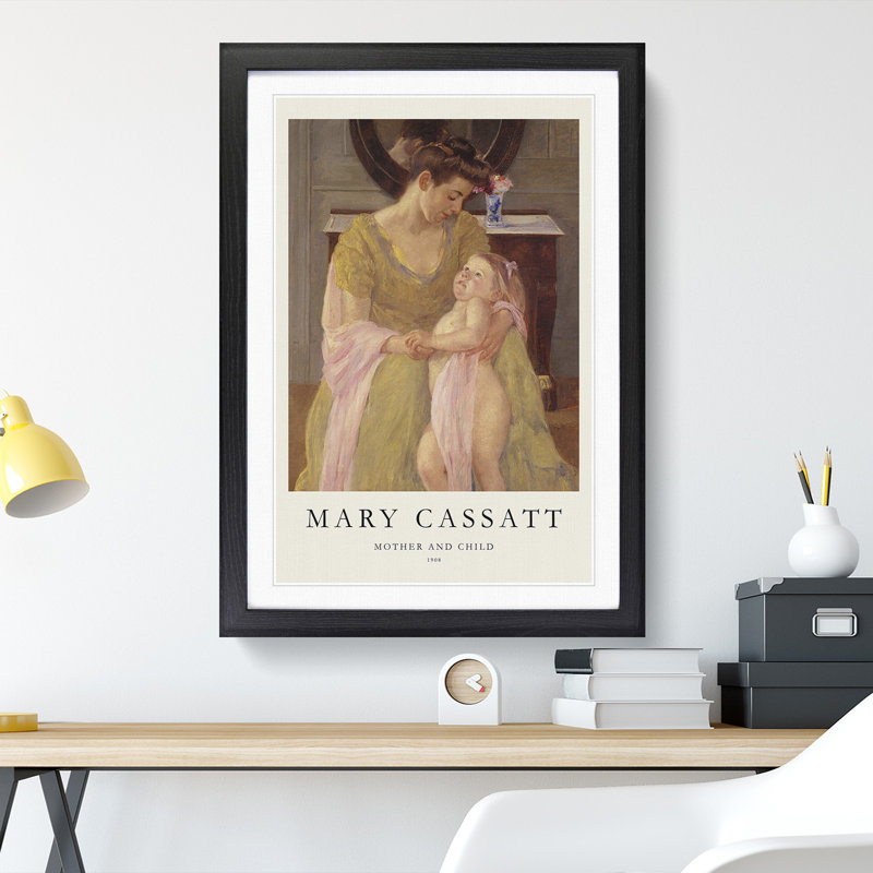 Mother and Child Vol.6 by Mary Cassatt - Picture Frame Painting, 36cm H x 27cm W x 2cm D