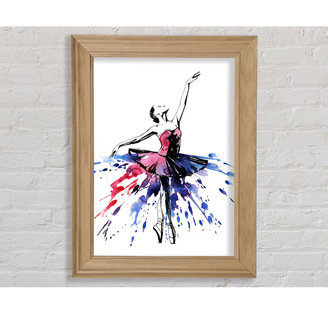 Blau Rosa Ballerina 8 - Druck