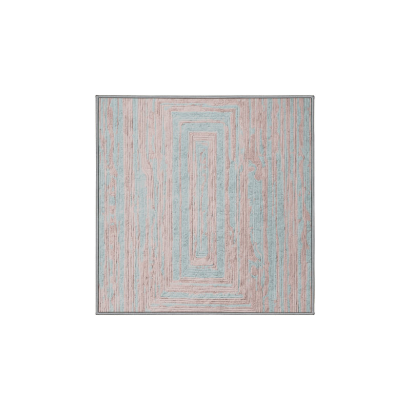 Machine Washable Gray Area Rug, Square 6'