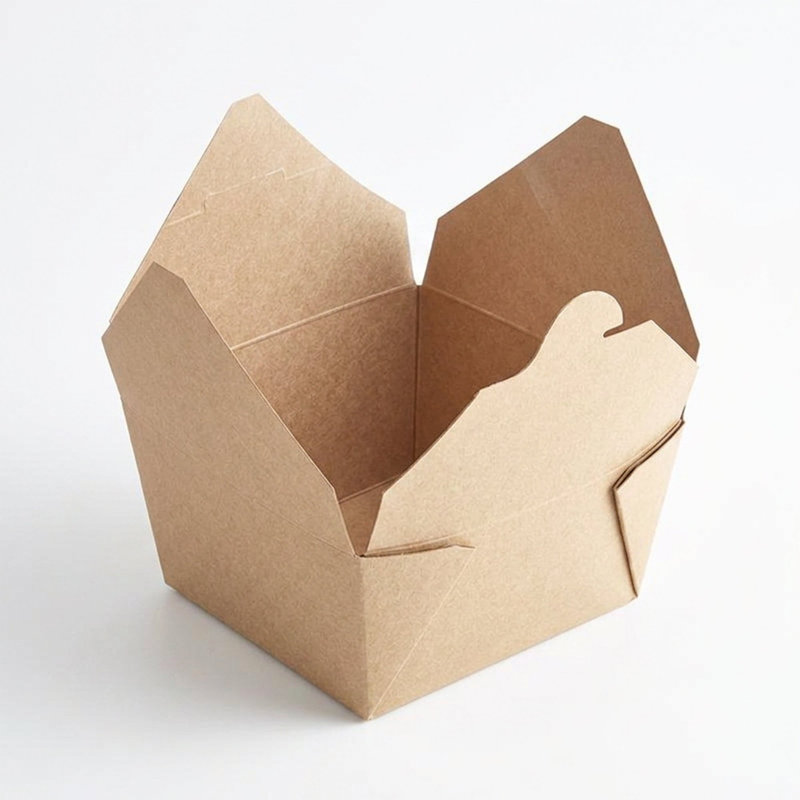 22 oz. Kraft Folded Paper #1 Container - 450 Containers