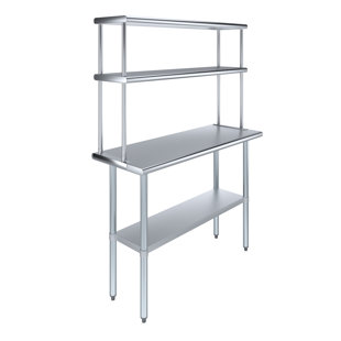 Stainless Steel Top Workbench With 2 Tier Shelf