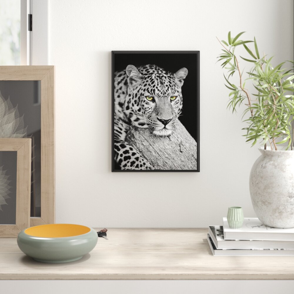 Gerahmtes Wandbild ruhender Leopard