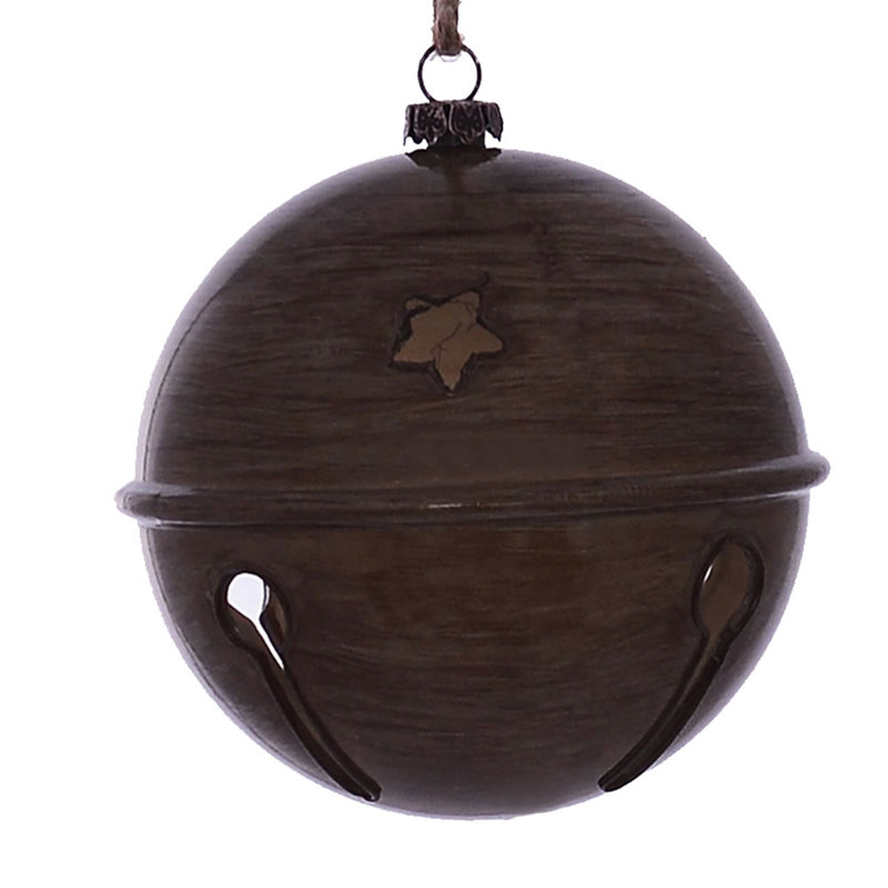 Ornement de cloche de Noël, Étain, H 4 po x l 4 po x P 4 po