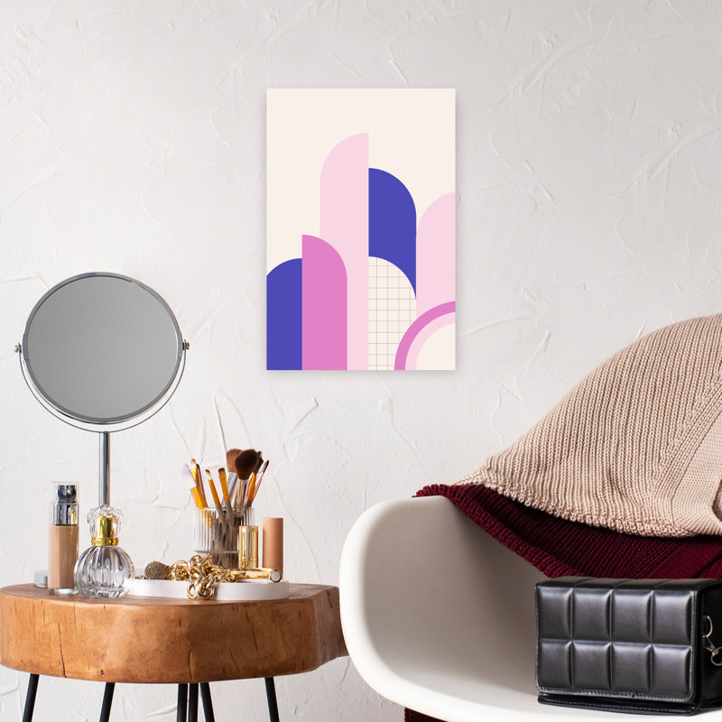 Contemporary Art Abstract Geometric Retro Landscape Nature Wall Art by Artprink - Wrapped Canvas Print