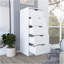 Commode Kamran, cinq tiroirs Narrows, finition blanche-1593055849