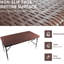 Table pliante portative de 4 pi pour l'extérieur et l'intérieur, brun avec prise fixe, surface lisse et imperméable, purificateur facile pour l'intérieur et l'extérieur-1384556634