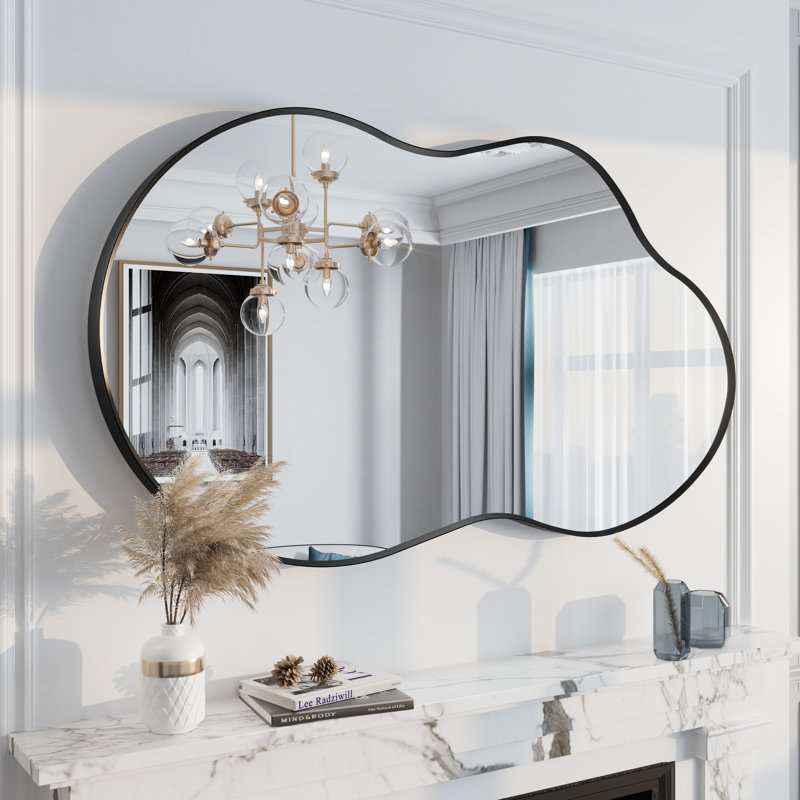 Miroir mural Amara, 49 po x 27 po, Noir mat