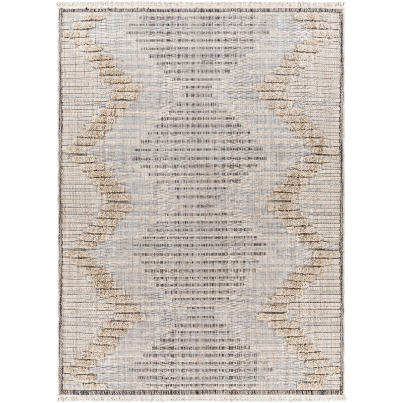 Abshir Moroccan Area Rug, Rectangle 6'7" x 9'