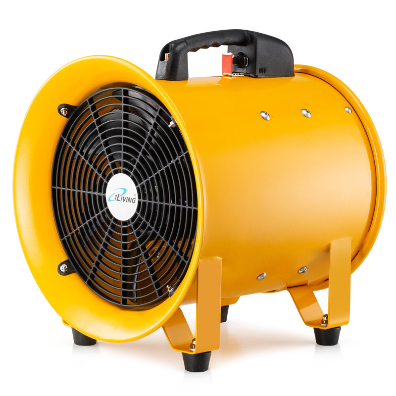 iLIVING Utility High Velocity Blower, Fume Extractor, Portable Exhaust and Ventilator Fan, Air Ventilation with 3450 RPM, Yellow