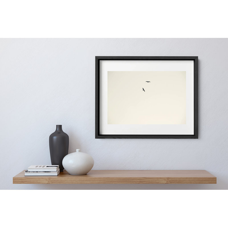 Birds Flying High Print by Joseph Regan, 26" H x 36" W x 0.75" D, Black