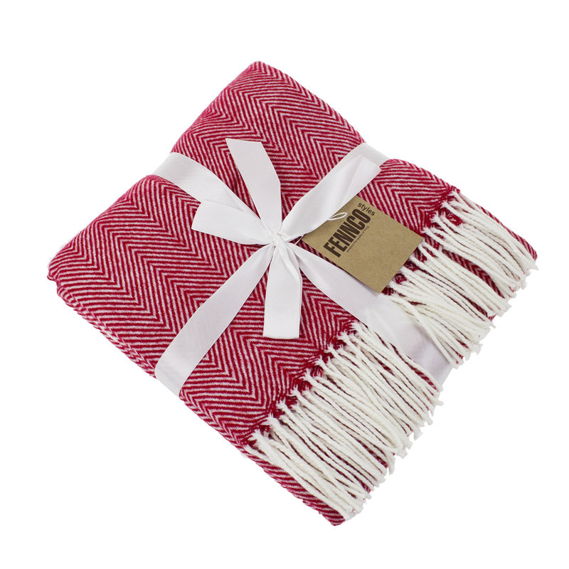 Herringbone Throw Blanket, Red