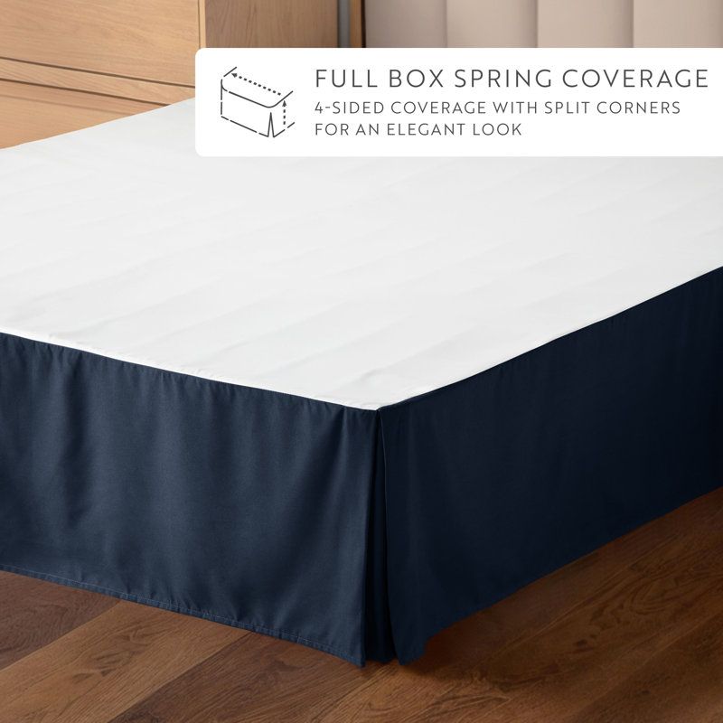 Becky Cameron 14" Tailored Bed Skirt, Navy, Twin XL