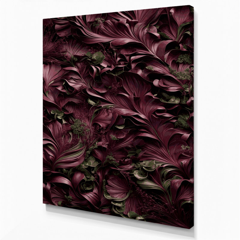 Abstract Florals 75 Red Canvas Wall Art