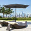 Parasol rectangulaire gris 6,5 x 10 pi avec manivelle, inclinable, toile résistante aux rayons UV pour la piscine, la cour et le patio (sans base)-795574658