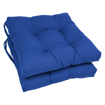 16-Inch Solid Twill Square Tufted Chair Cushions