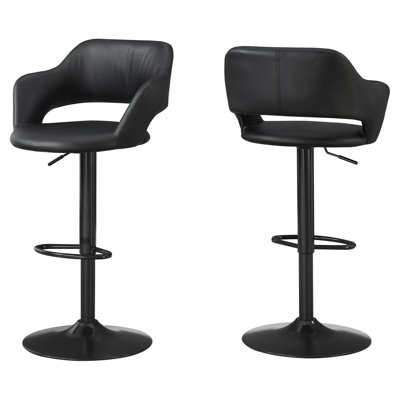 Desma Bar Stool, Swivel, Bar Height, Adjustable, Metal, Pu Leather Look, Chrome, Contemporary