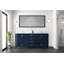 Meuble-lavabo double gris foncé de 72 po X P 22 po D, avec plateau en marbre de Carrare-117978691