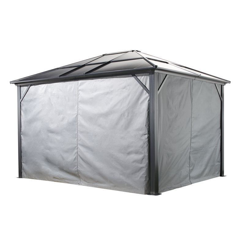 Rideaux gris Sojag pour pavillon de jardin Meridien, filé, H 78,34 po x l 0,25 po x P 512,4 po