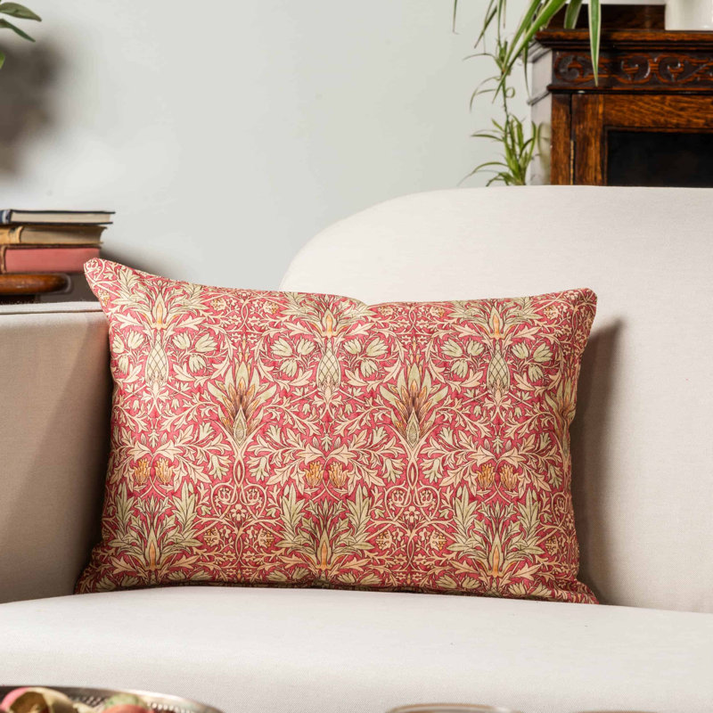 Floral Red Cushion, 43x30cm, Feather filled
