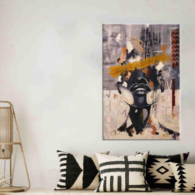 Modern Abstract Wall Art Featuring a Woman's Face on Canvas - Ideal Gift for Art Lovers