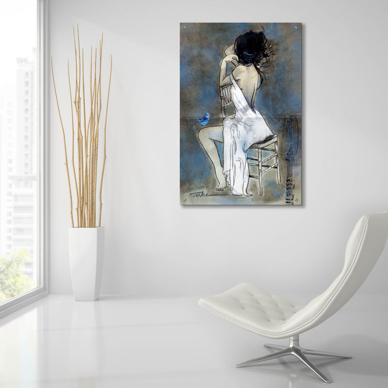  «Blue Melody» par Loui Jover, art mural en verre acrylique, H 36 po x l 24 po x P 0,2 po