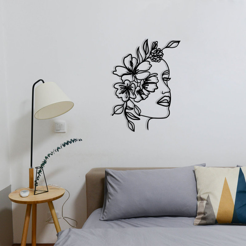 Élégant accessoire mural décoratif en métal, noir, 15,4 po x 20,9 po | Fabrication 100% métal, épaisseur: 0,05 pouce | Parfait pour la décoration intérieure, l'esthétique moderne, le design durable et accrocheur
