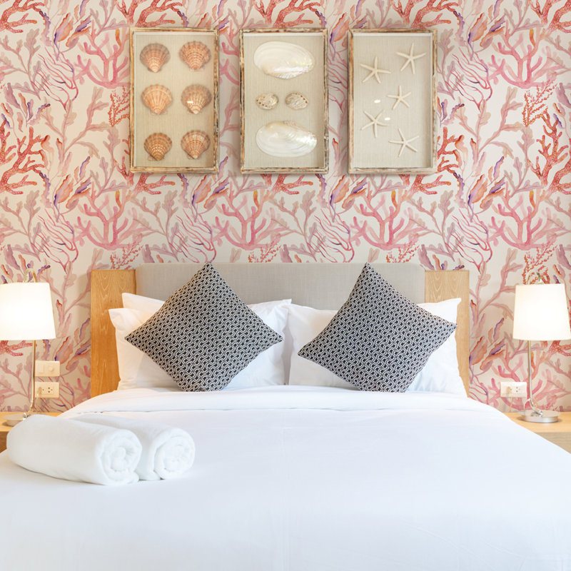 Teardo 16.5' L x 20.5" W Wallpaper Roll, Rose Quartz