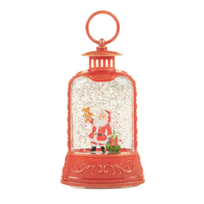 Red Lantern LED Snow Globe
