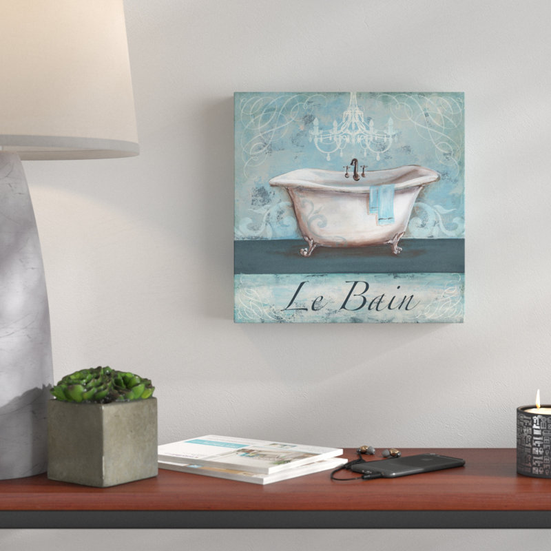 Aqua Bath Le Bein by Tre Sorelle Studios - Wrapped Canvas Print, 30.48cm H x 30.48cm W