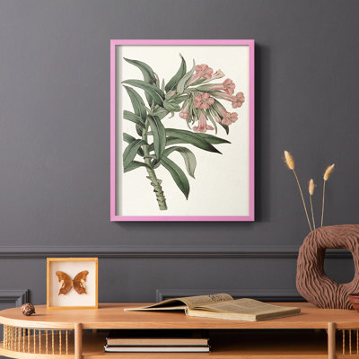 «Pink Floral Mix VI», reproduction encadrée - bois massif